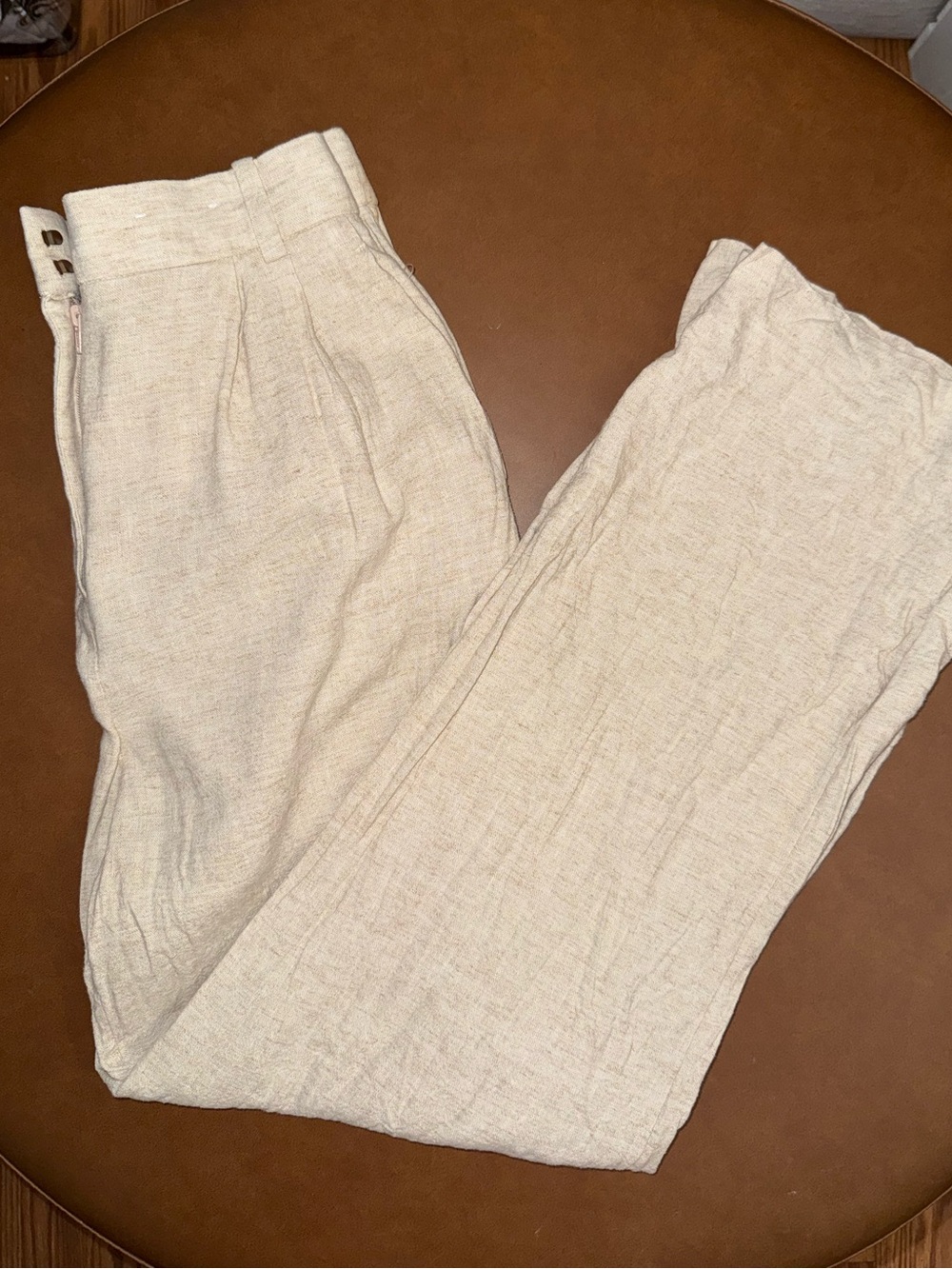 Abercrombie & Fitch Light Beige/Oat Linen-Blend Pants 28/6R